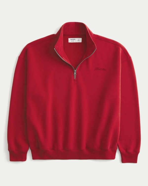 Boxy Logo Quarter-Zip Sweatshirt