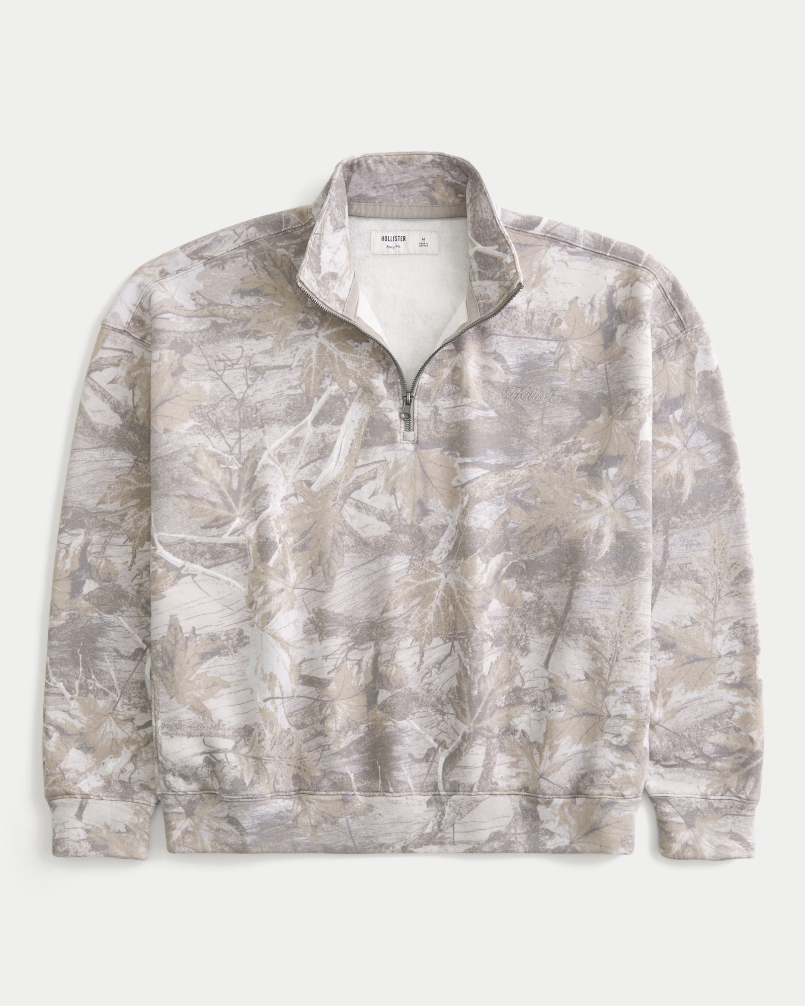 Men's Boxy Logo Quarter-Zip Sweatshirt | Men's Tops | HollisterCo.com