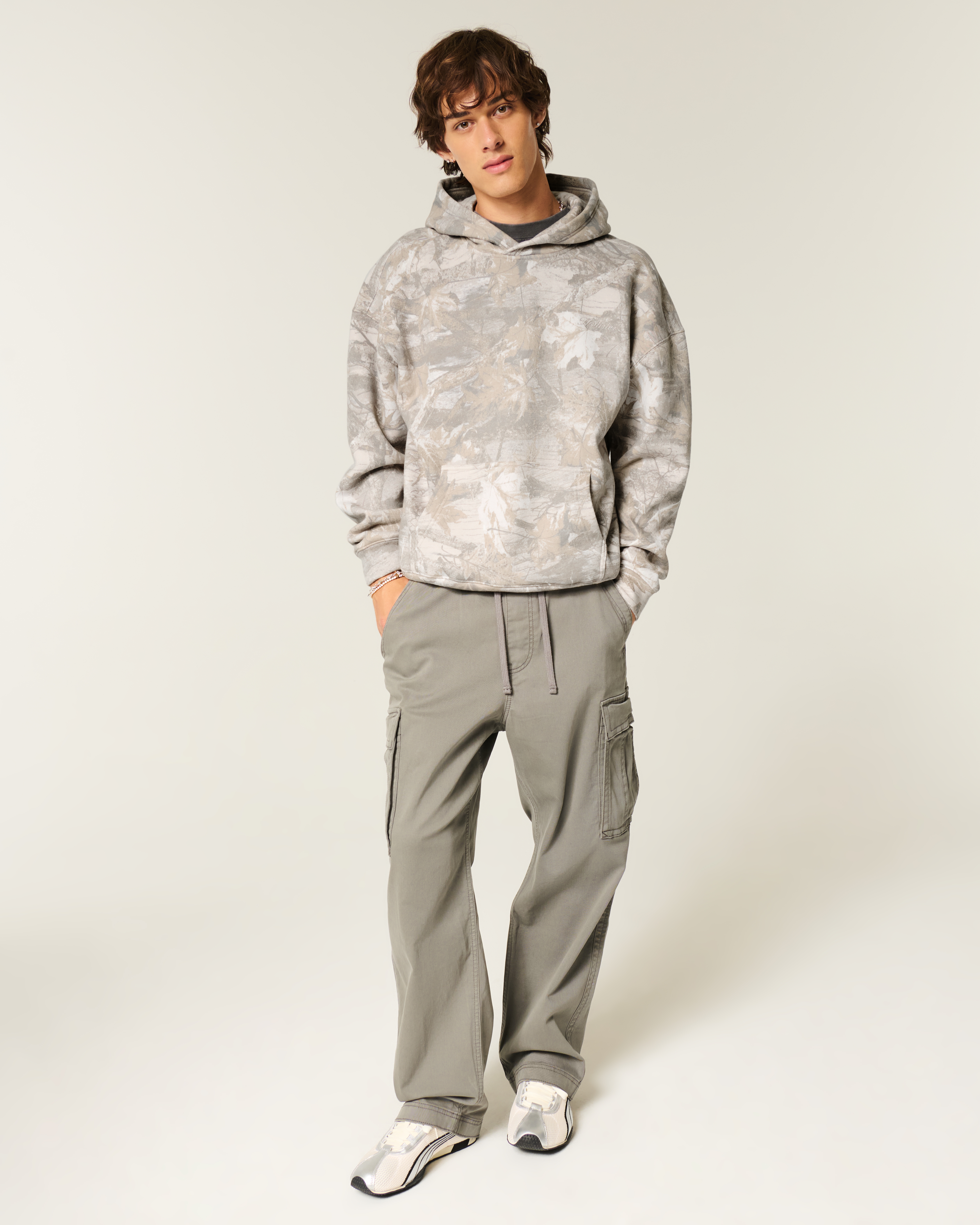 Boxy Camo Logo Hoodie