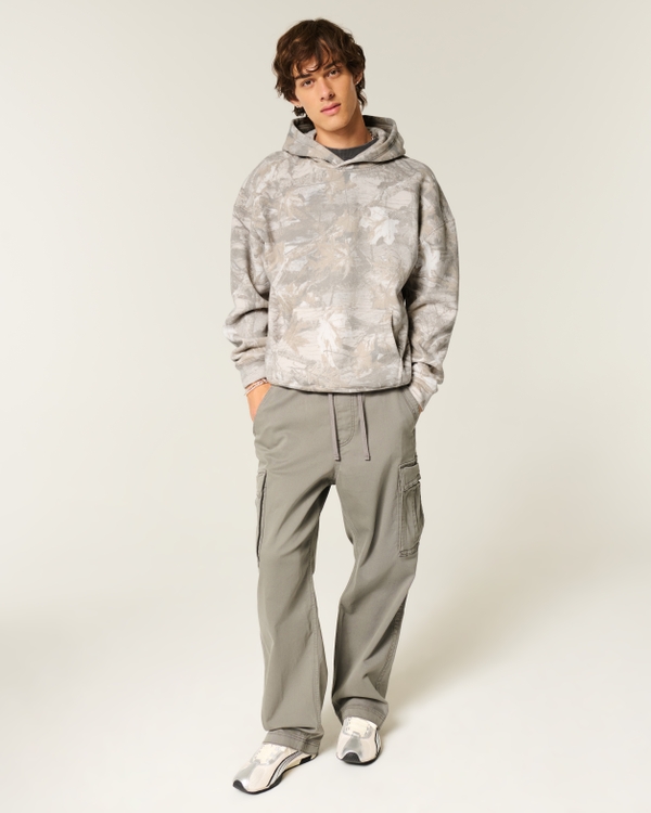 Boxy Camo Logo Hoodie, Cream Camo view 2