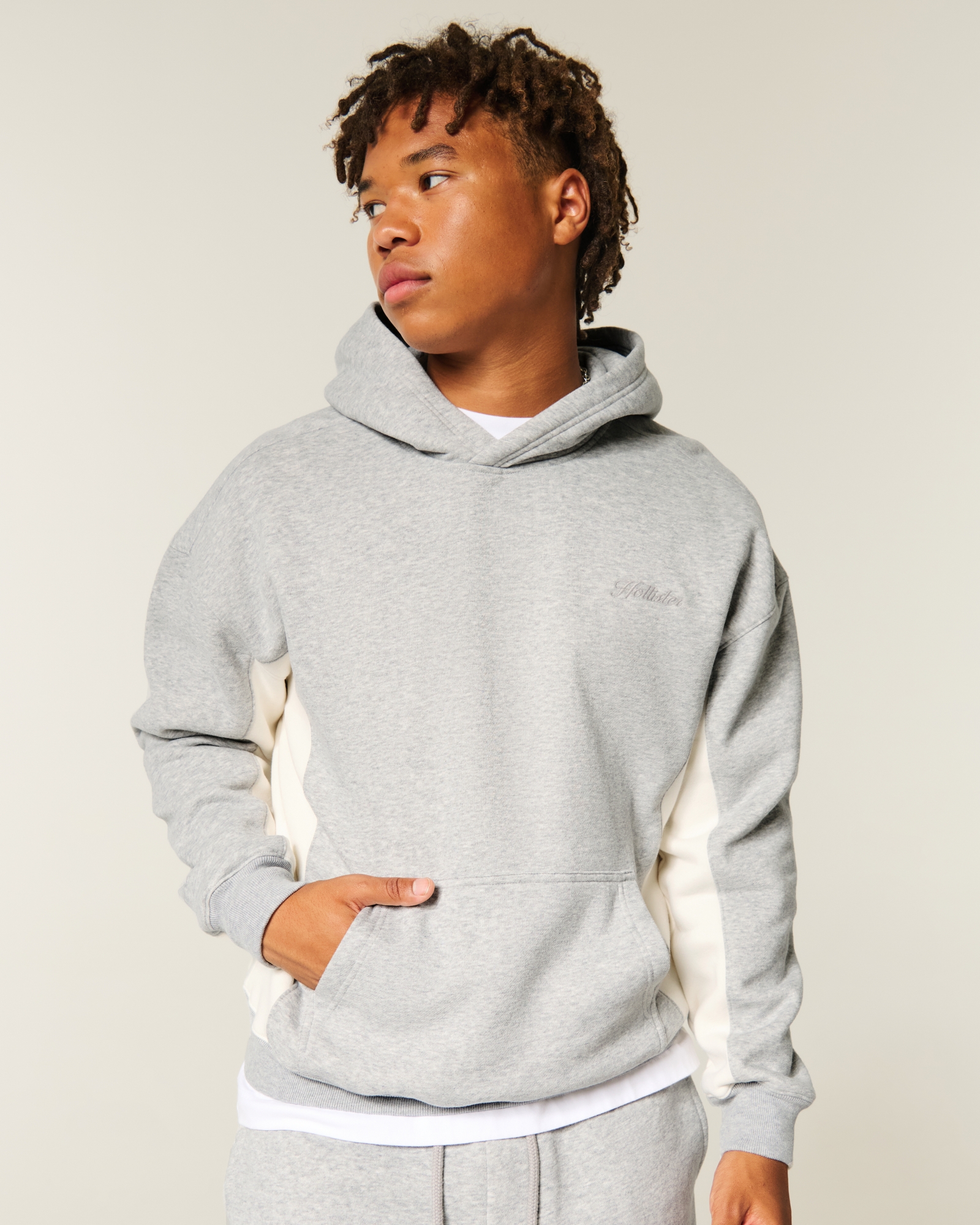 メンズ ボクシー ロゴフーディー | メンズ トップス | HollisterCo.com