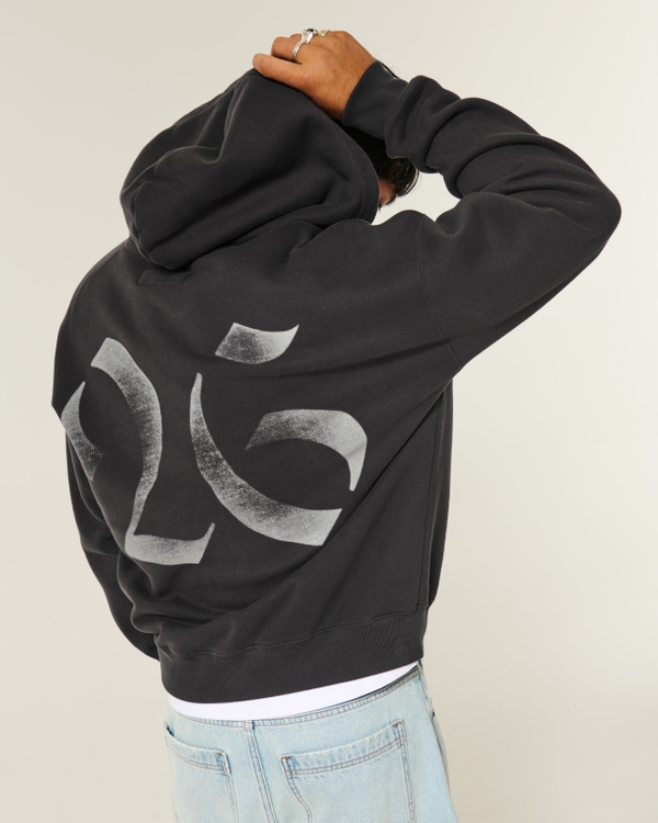 Boxy Class of 26 Graphic Zip-Up Hoodie