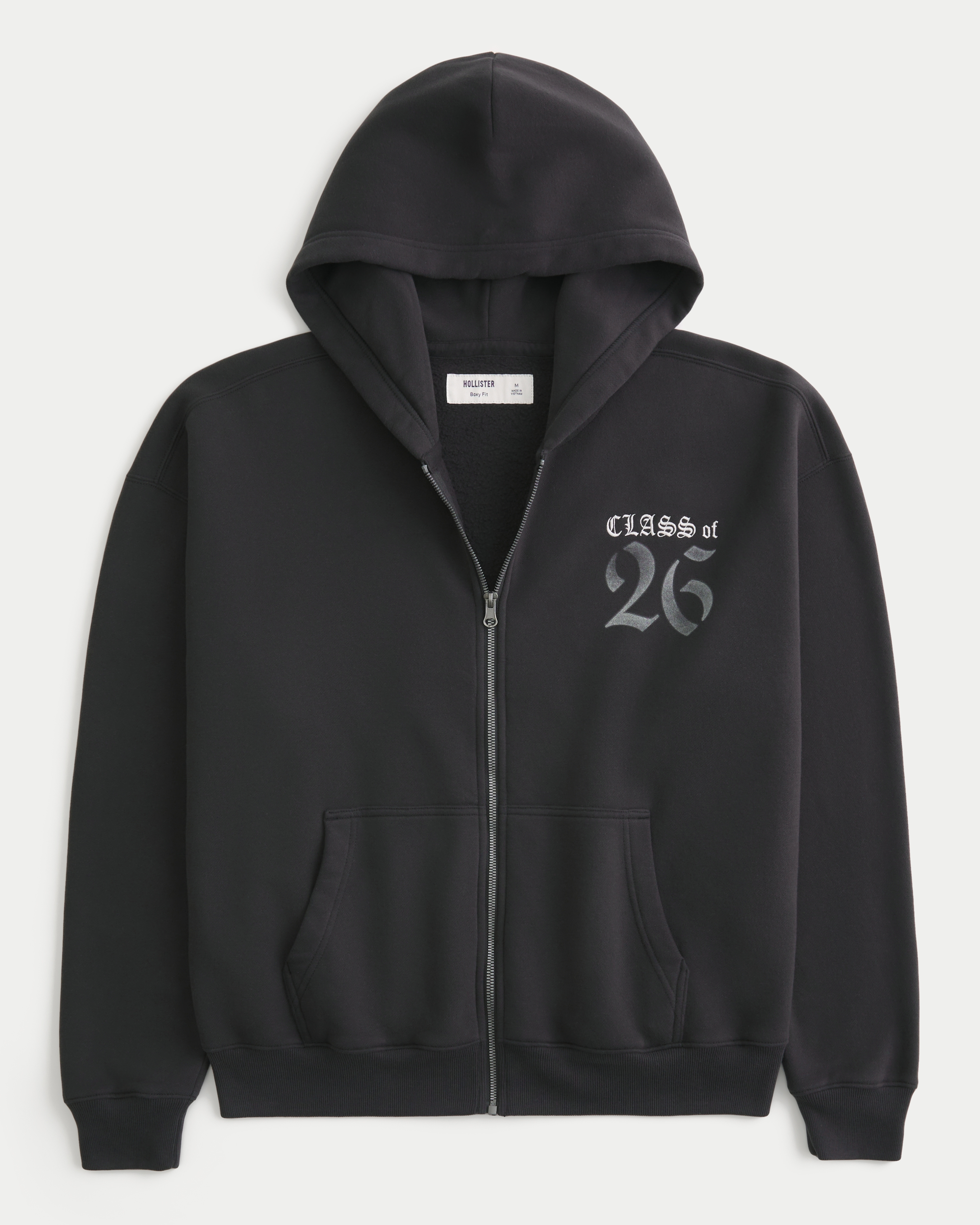 Boxy Class of 26 Graphic Zip-Up Hoodie