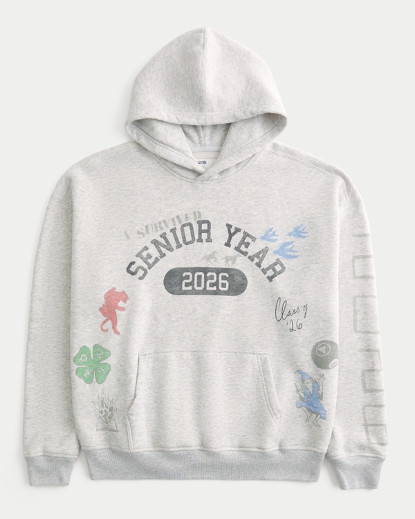 Boxy Senior Year 2026 Graphic Hoodie