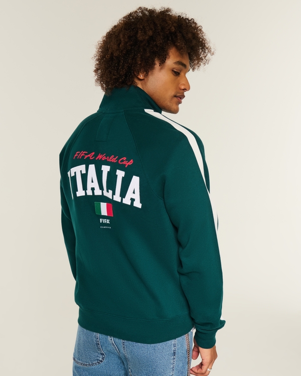1990 FIFA World Cup Italia Graphic Fleece Track Jacket, Dark Green view 1