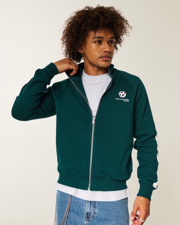 1990 FIFA World Cup Italia Graphic Fleece Track Jacket, Dark Green view 2