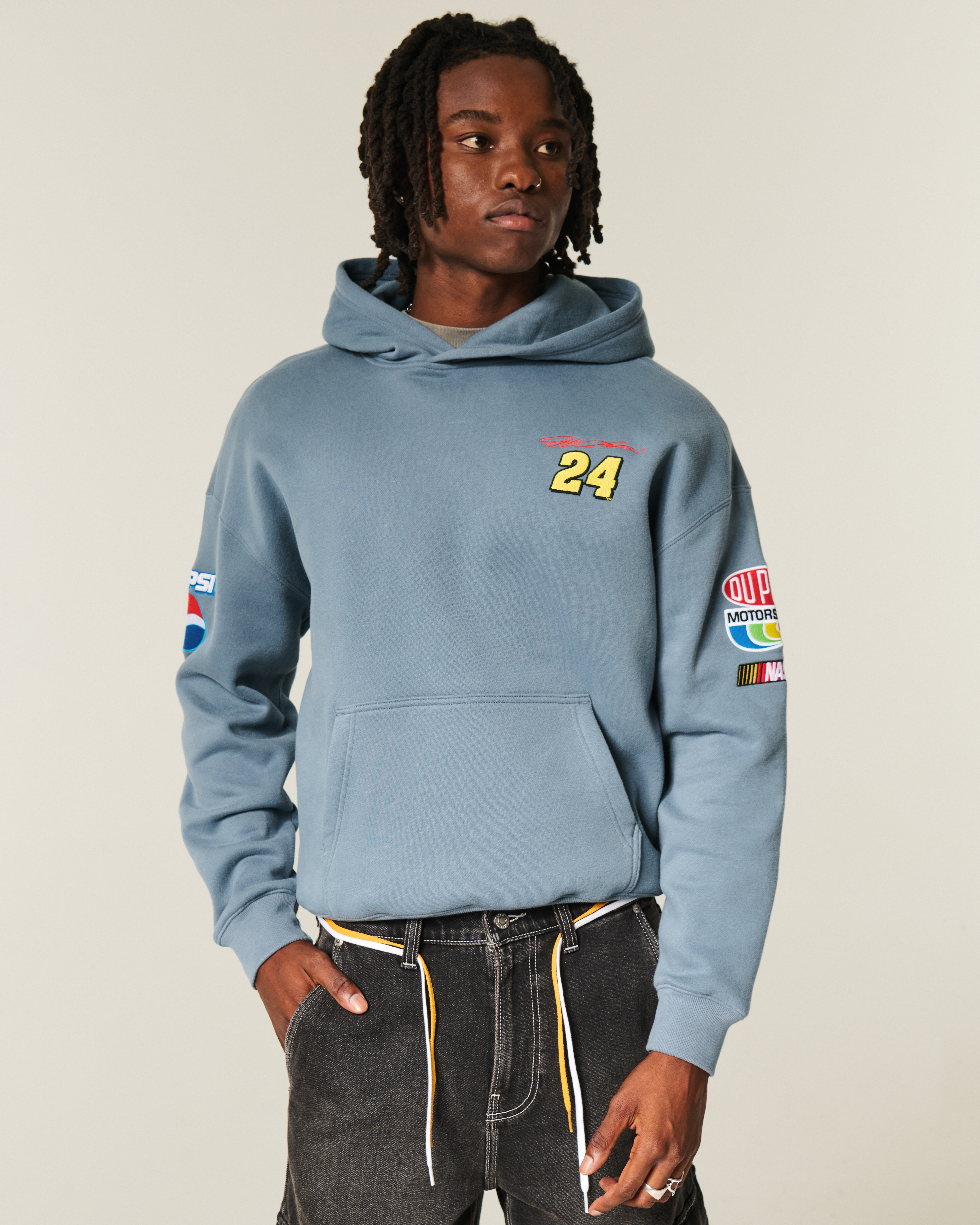 Boxy Zip-Up NASCAR Jeff Gordon Graphic Hoodie