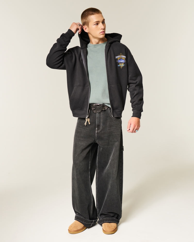 Boxy Zip-Up Jimmie Johnson Team Lowe's NASCAR Graphic Hoodie