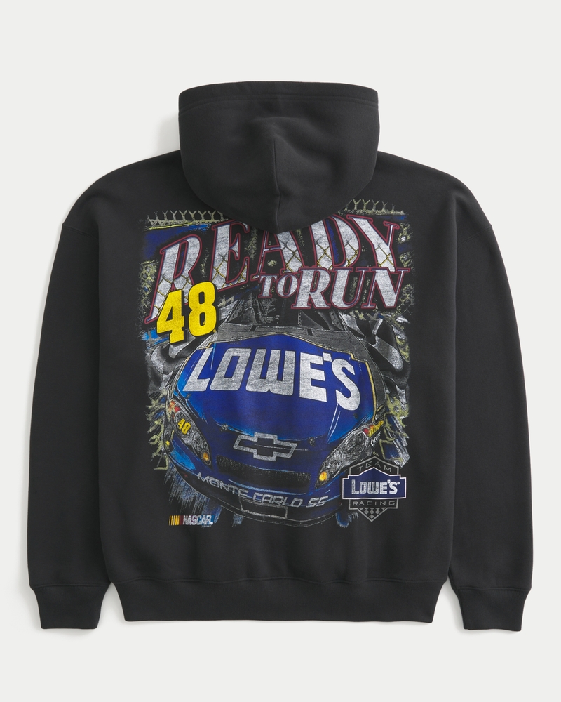 Boxy Zip-Up Jimmie Johnson Team Lowe's NASCAR Graphic Hoodie