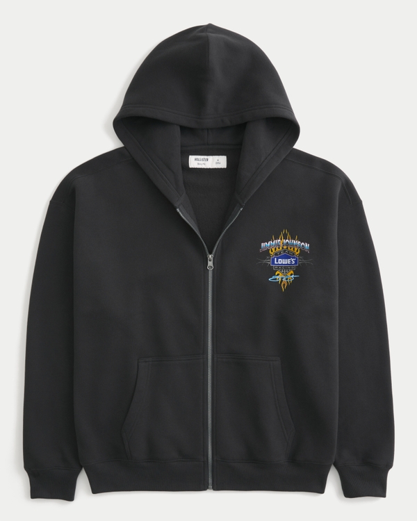 Boxy Zip-Up Jimmie Johnson Team Lowe's NASCAR Graphic Hoodie