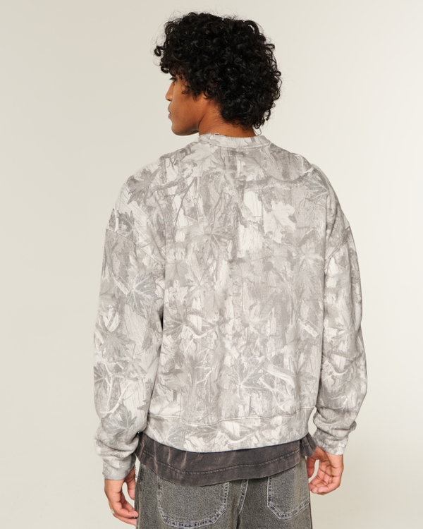 Boxy Camo Crew Sweatshirt, Cream Camo view 2