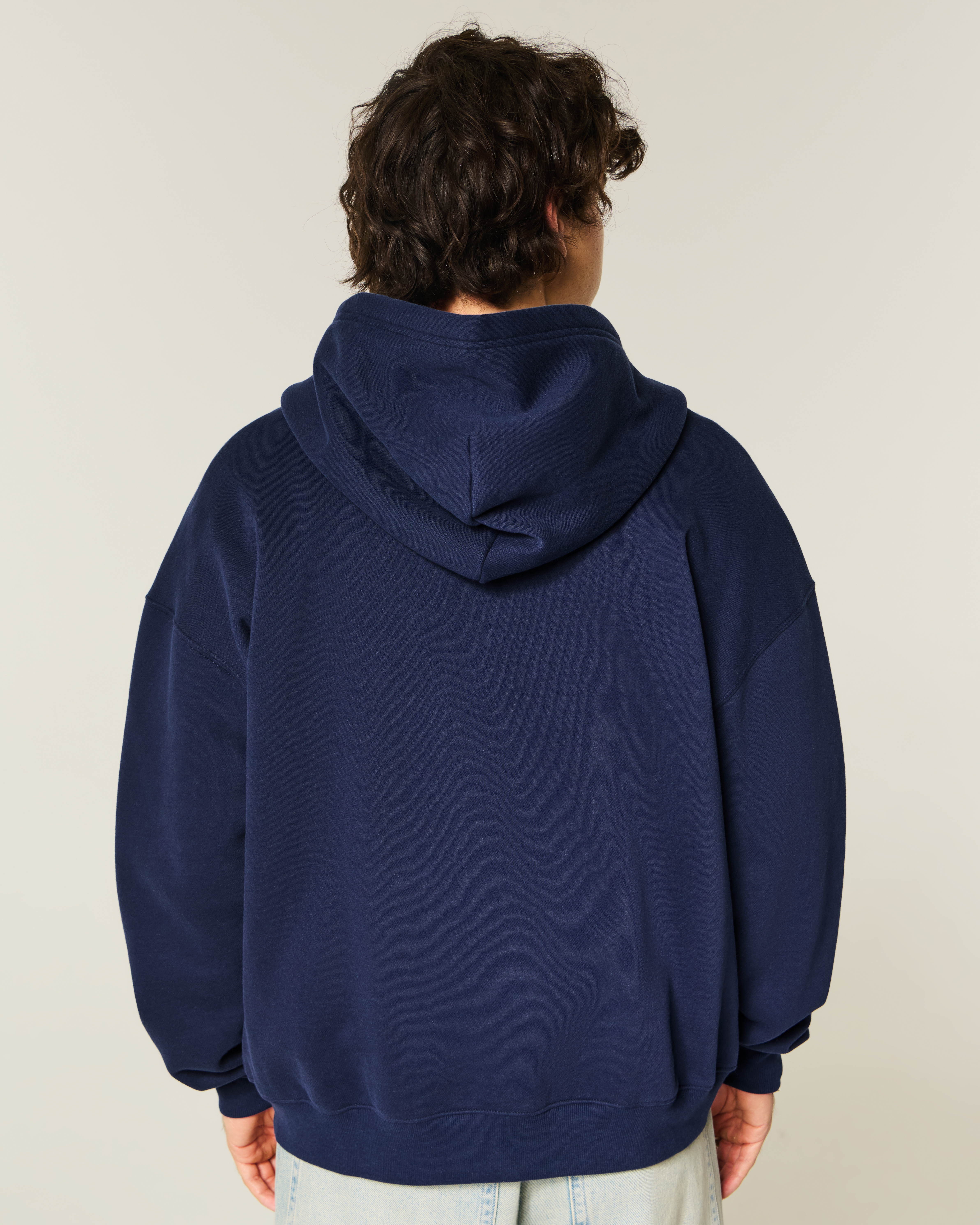 トップス SavoyClothingShop EmbloideryFreeceHoodie Men's Boxy Zip-Up Number Graphic Hoodie | Men's Tops
