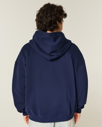 Men's Boxy Zip-Up Number Graphic Hoodie | Men's Tops | HollisterCo.com
