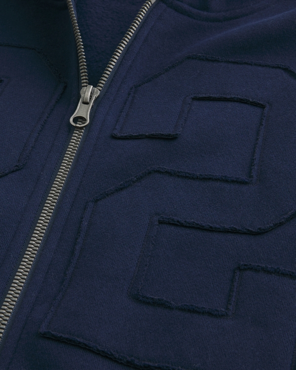 Men's Boxy Zip-Up Number Graphic Hoodie | Men's Tops | HollisterCo.com