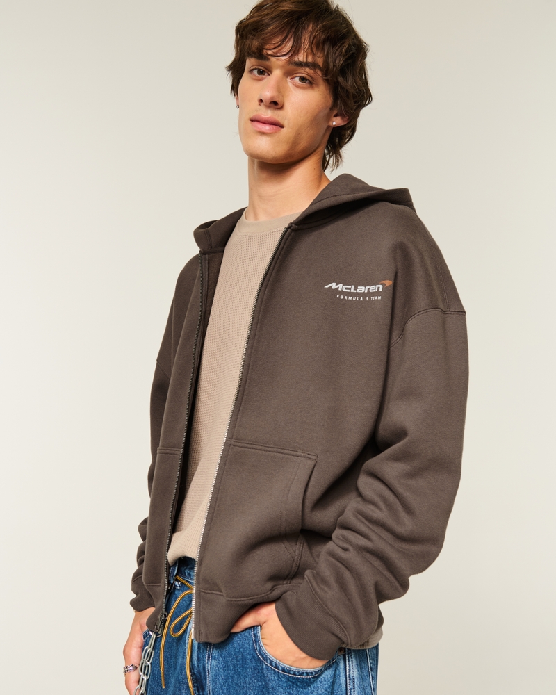 Herren Kasten-Hoodie mit McLaren-Grafik und Reißverschluss | Herren Oberteile | HollisterCo.com