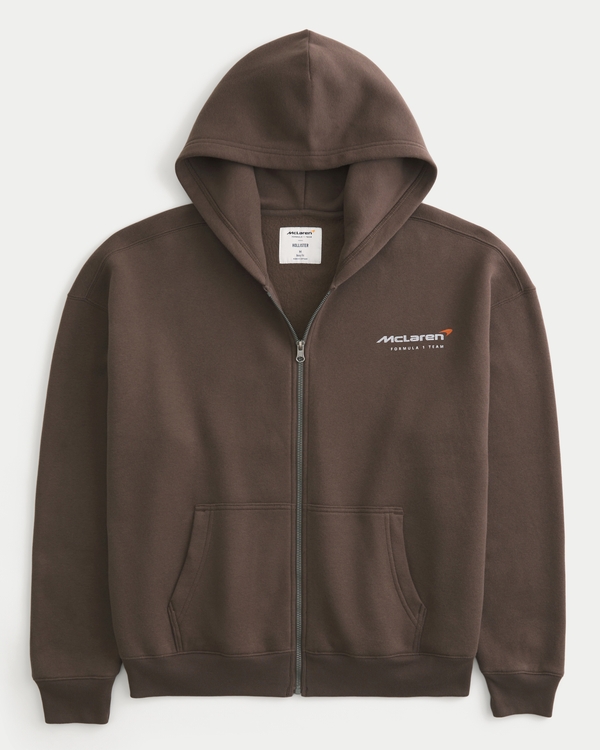 Boxy McLaren Graphic Zip-Up Hoodie