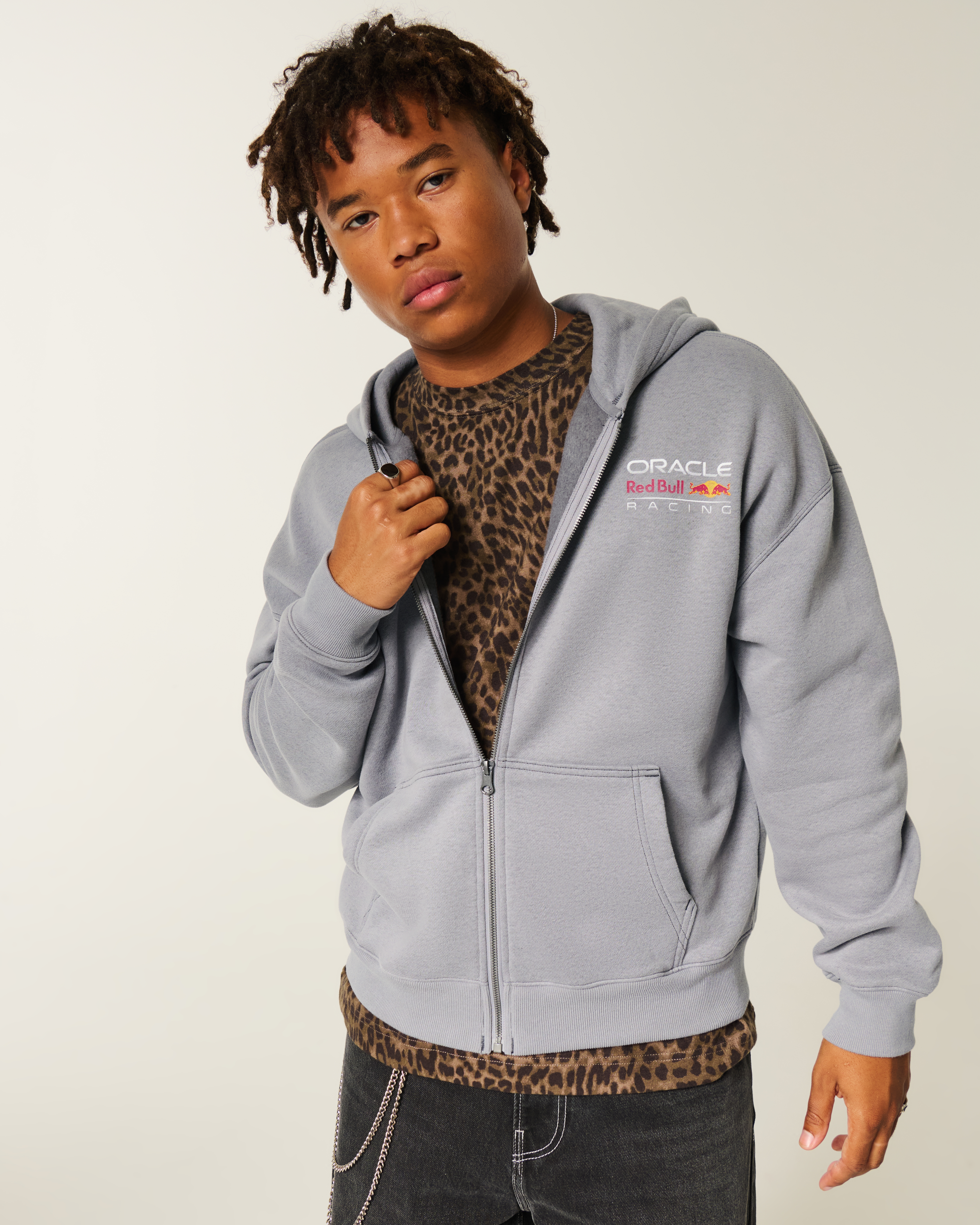 Boxy Oracle Red Bull Racing Graphic Zip-Up Hoodie