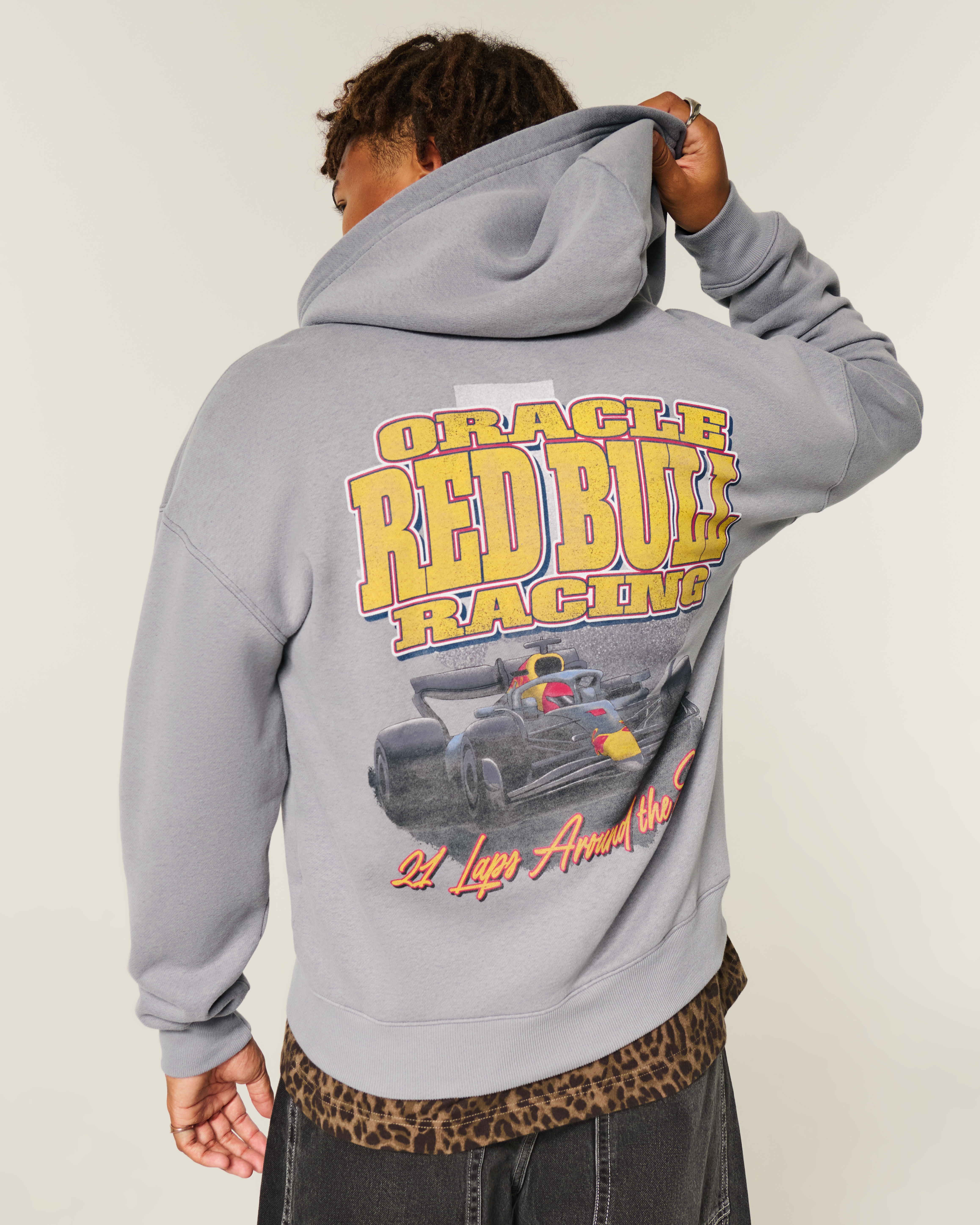 Hollister Boxy Oracle Red Bull Racing Graphic Zip-Up Hoodie at