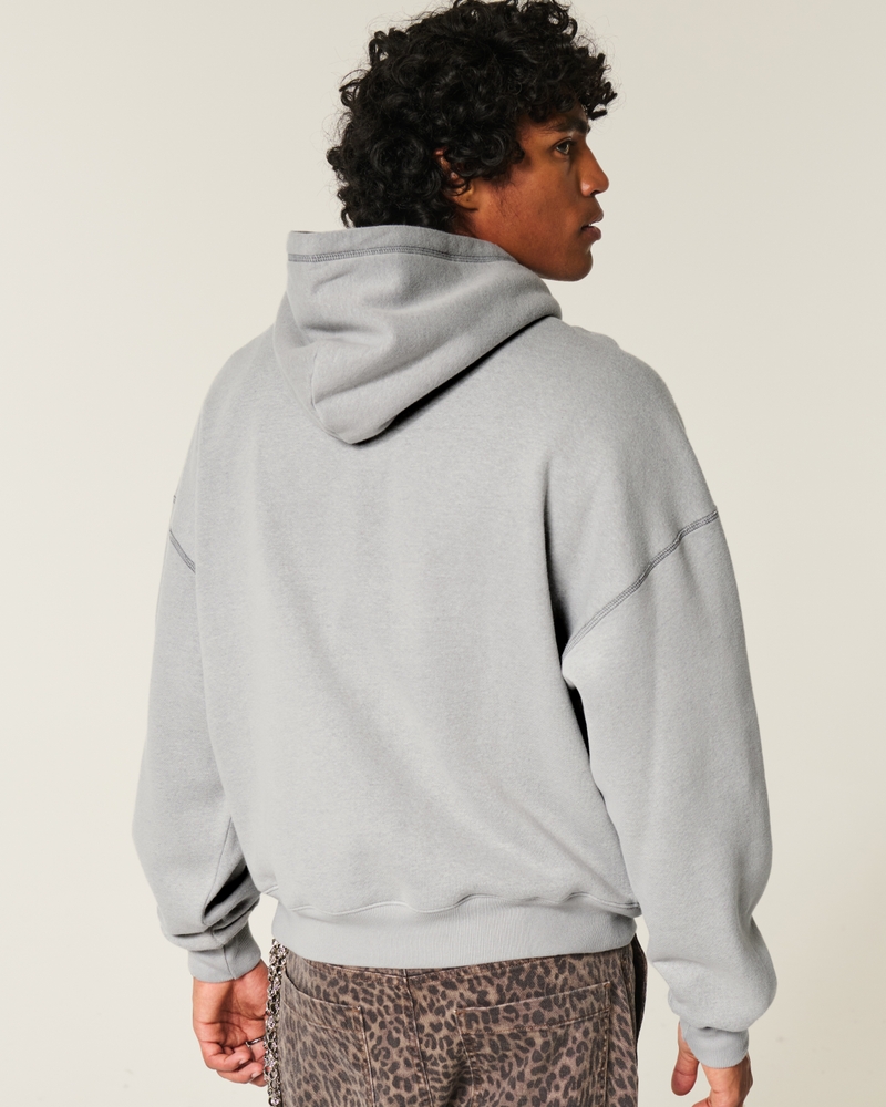 Boxy No Fear Graphic Hoodie