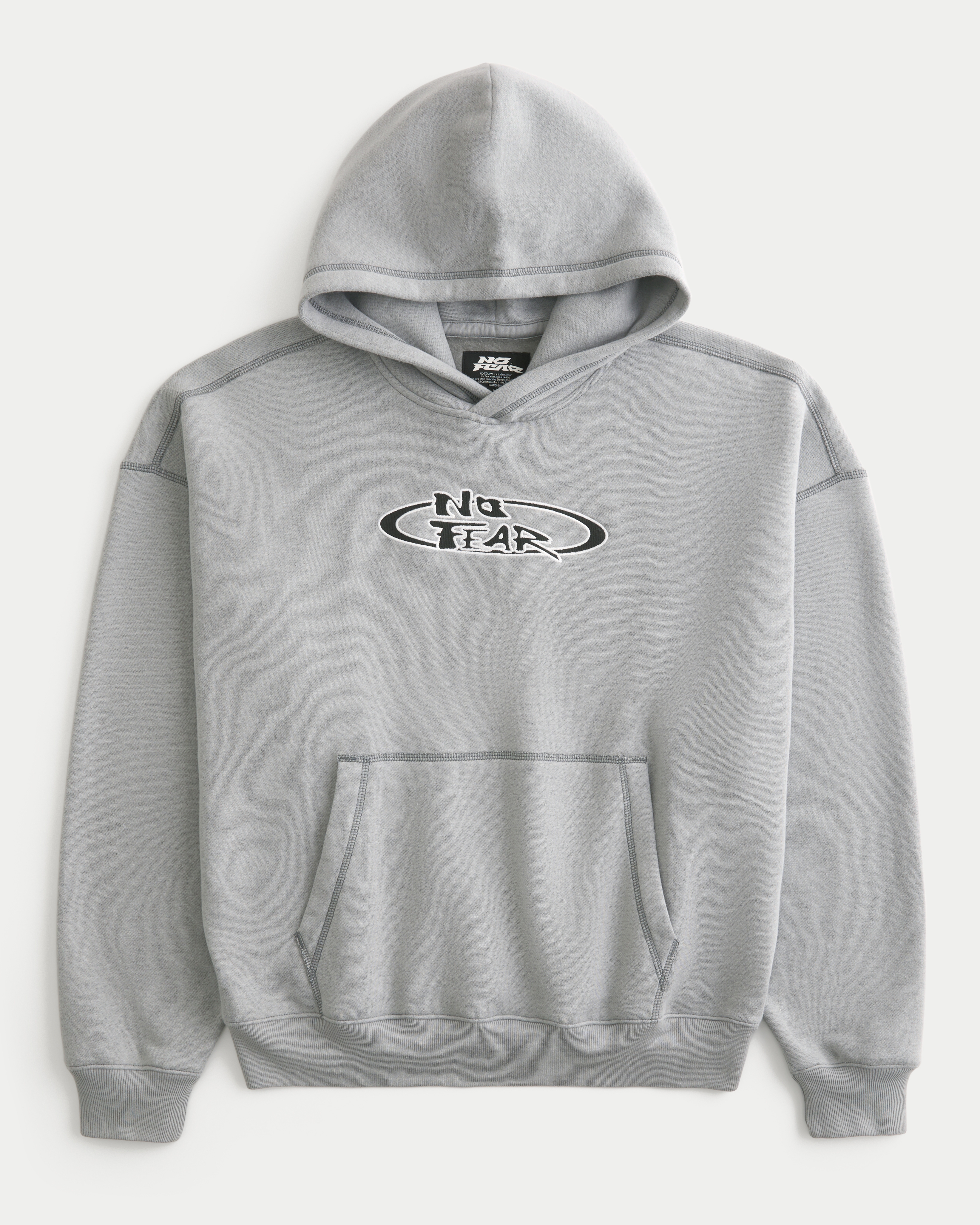 Boxy No Fear Graphic Hoodie