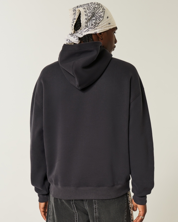 Boxy Yeet Graphic Hoodie, Faded Black view 2