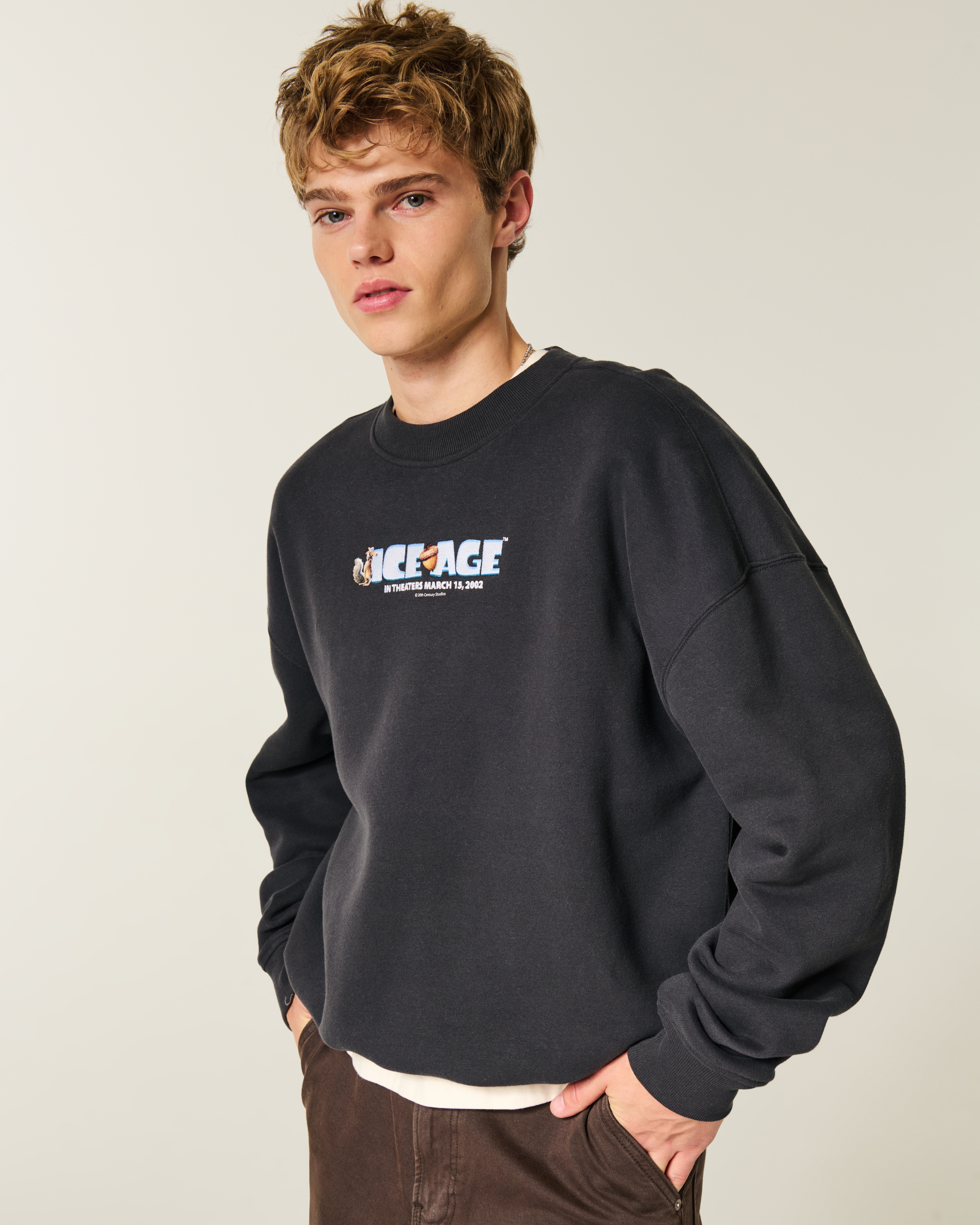Boxy Ice Age Graphic Crew Sweatshirt