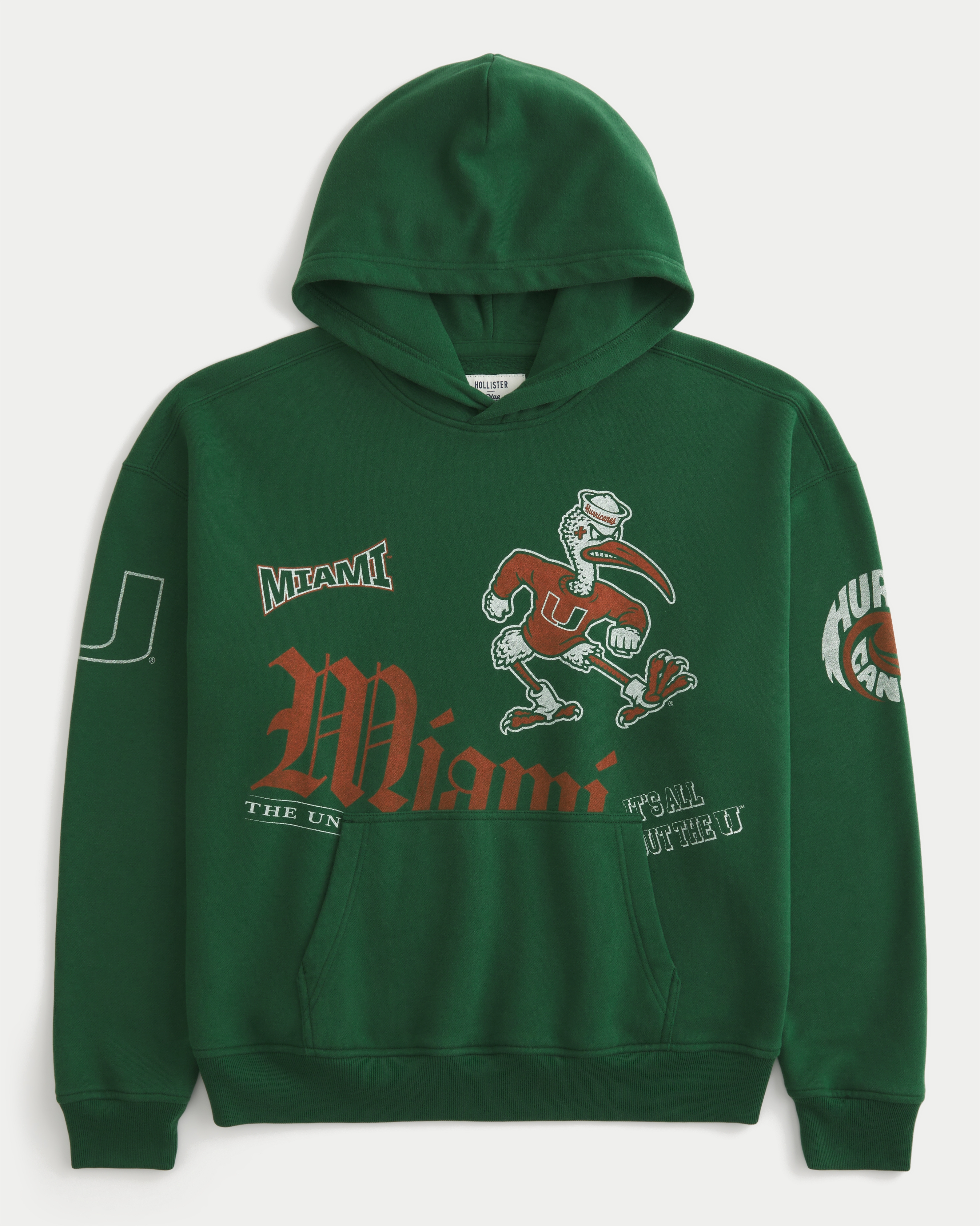 Boxy University of Miami Hurricanes Graphic Hoodie