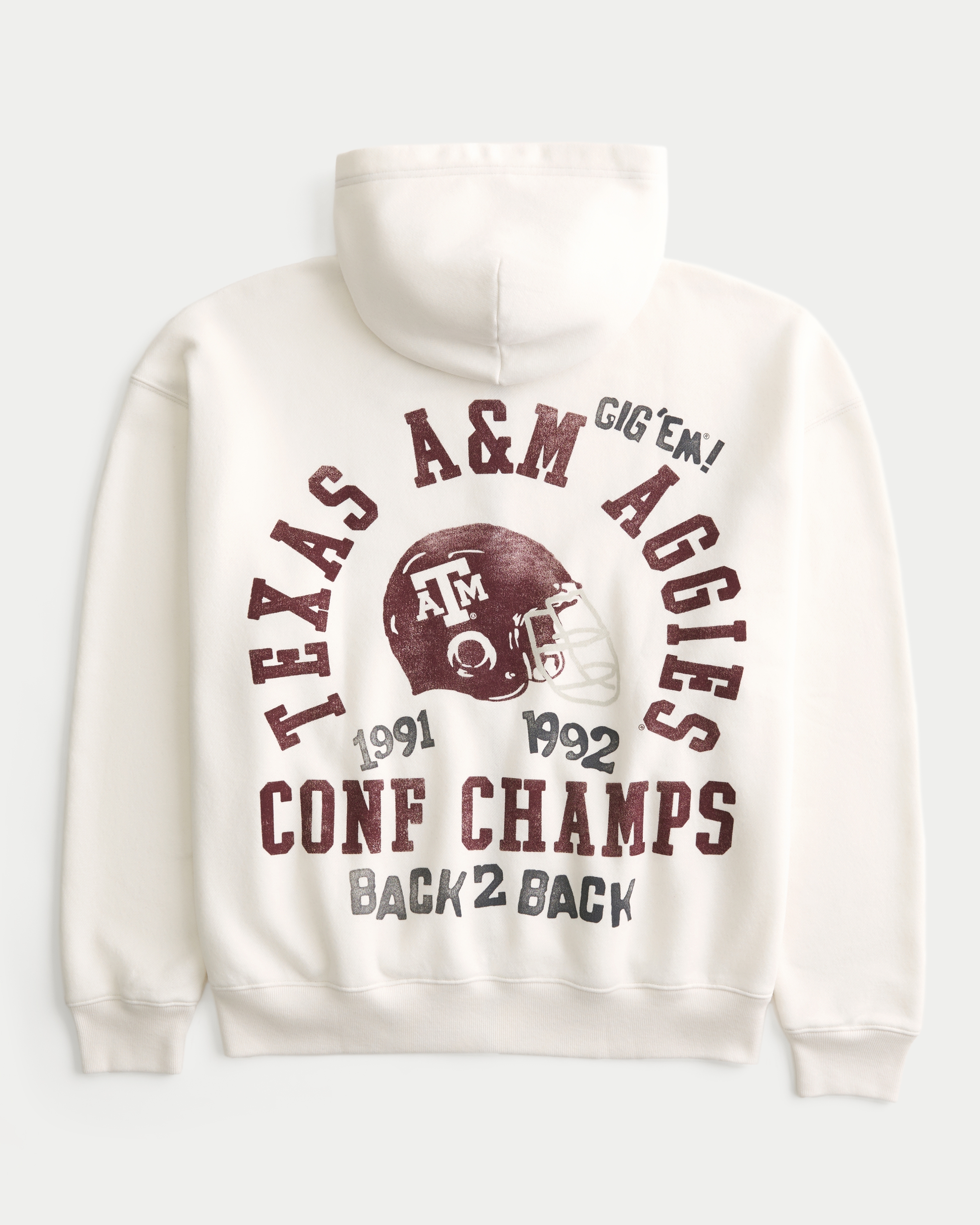 Boxy Zip-Up Texas A&M University Graphic Hoodie