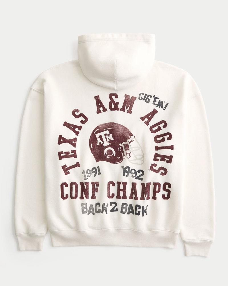 Men's Boxy Zip-Up Texas A&M University Graphic Hoodie | Men's