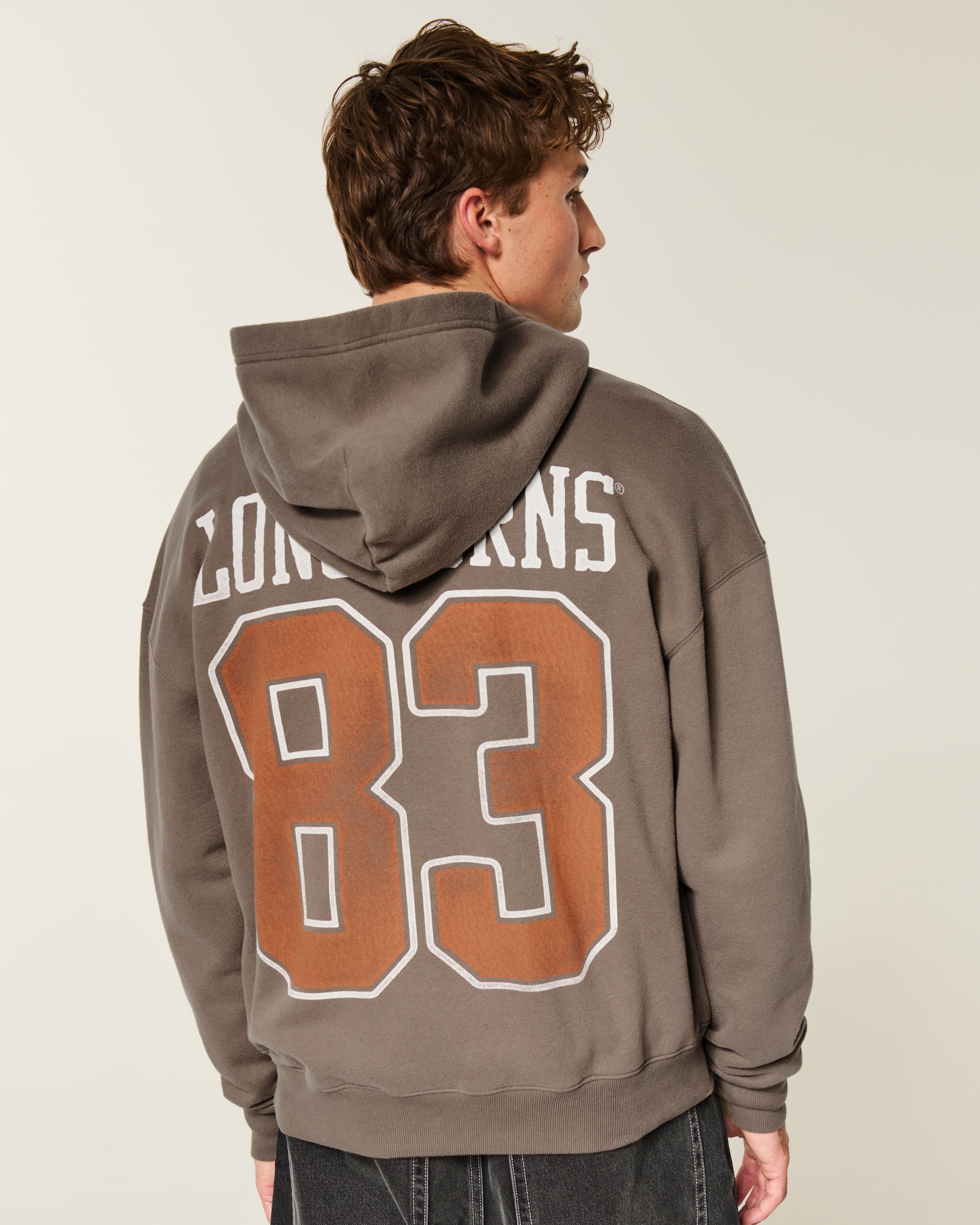 Boxy Zip-Up University of Texas at Austin Longhorns Graphic Hoodie