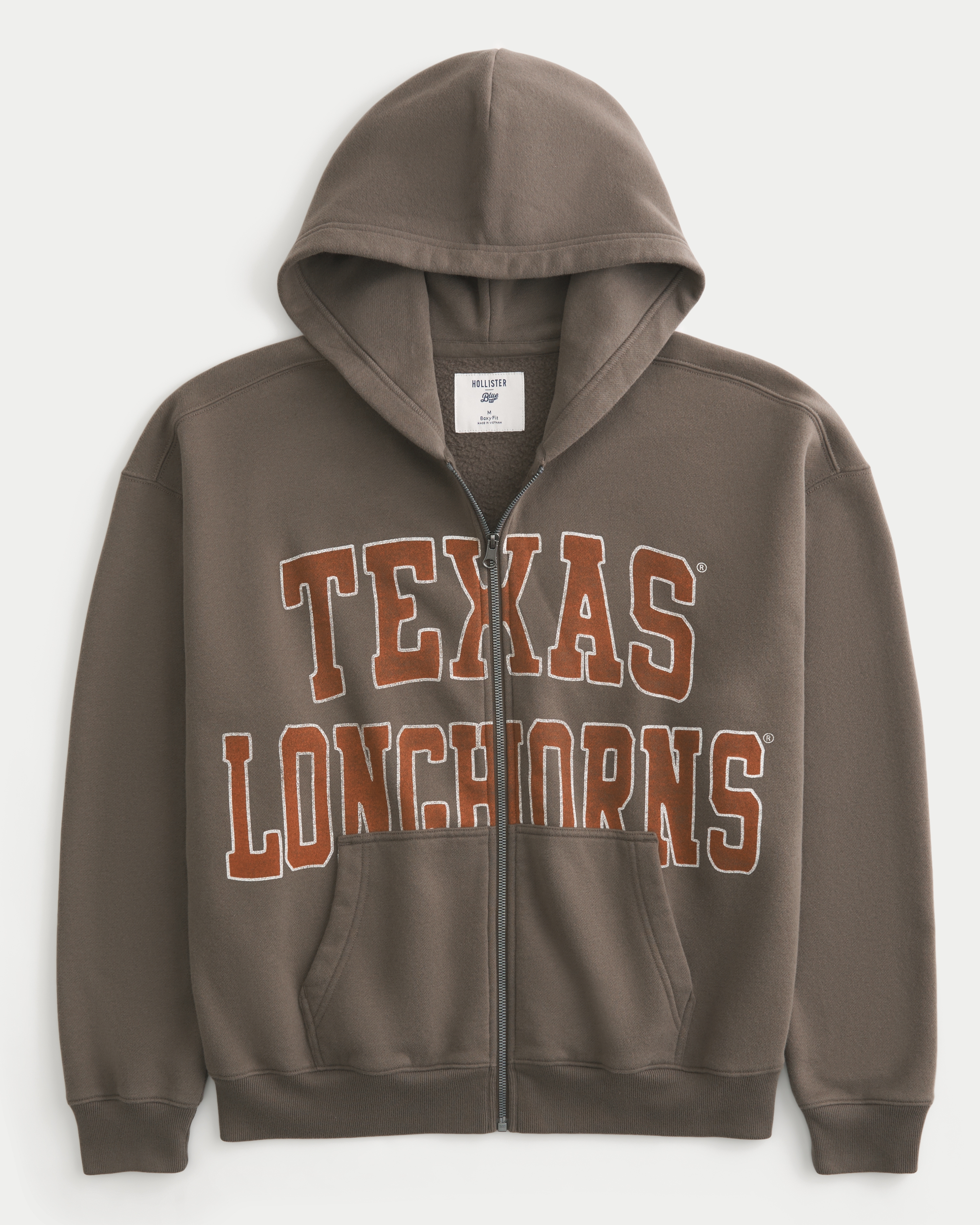Boxy Zip-Up University of Texas at Austin Longhorns Graphic Hoodie