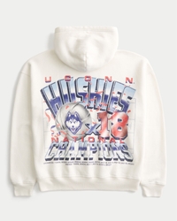 Boxy University of Connecticut Huskies Graphic Hoodie