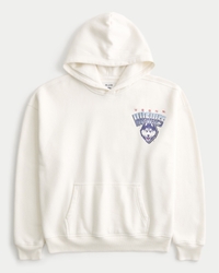 Boxy University of Connecticut Huskies Graphic Hoodie