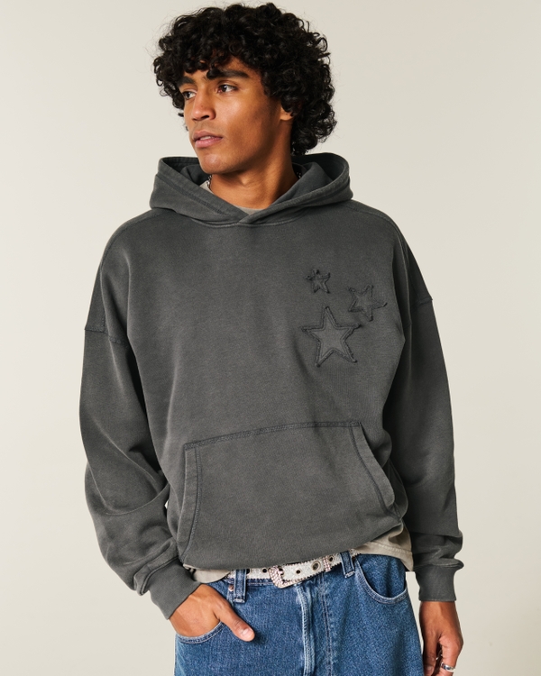 Hommes Sweat à capuche ample avec appliqué étoile | Hommes Hauts | HollisterCo.com