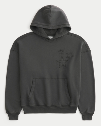 Men's Baggy Cinch Star Applique Hoodie | Men's Tops | HollisterCo.com
