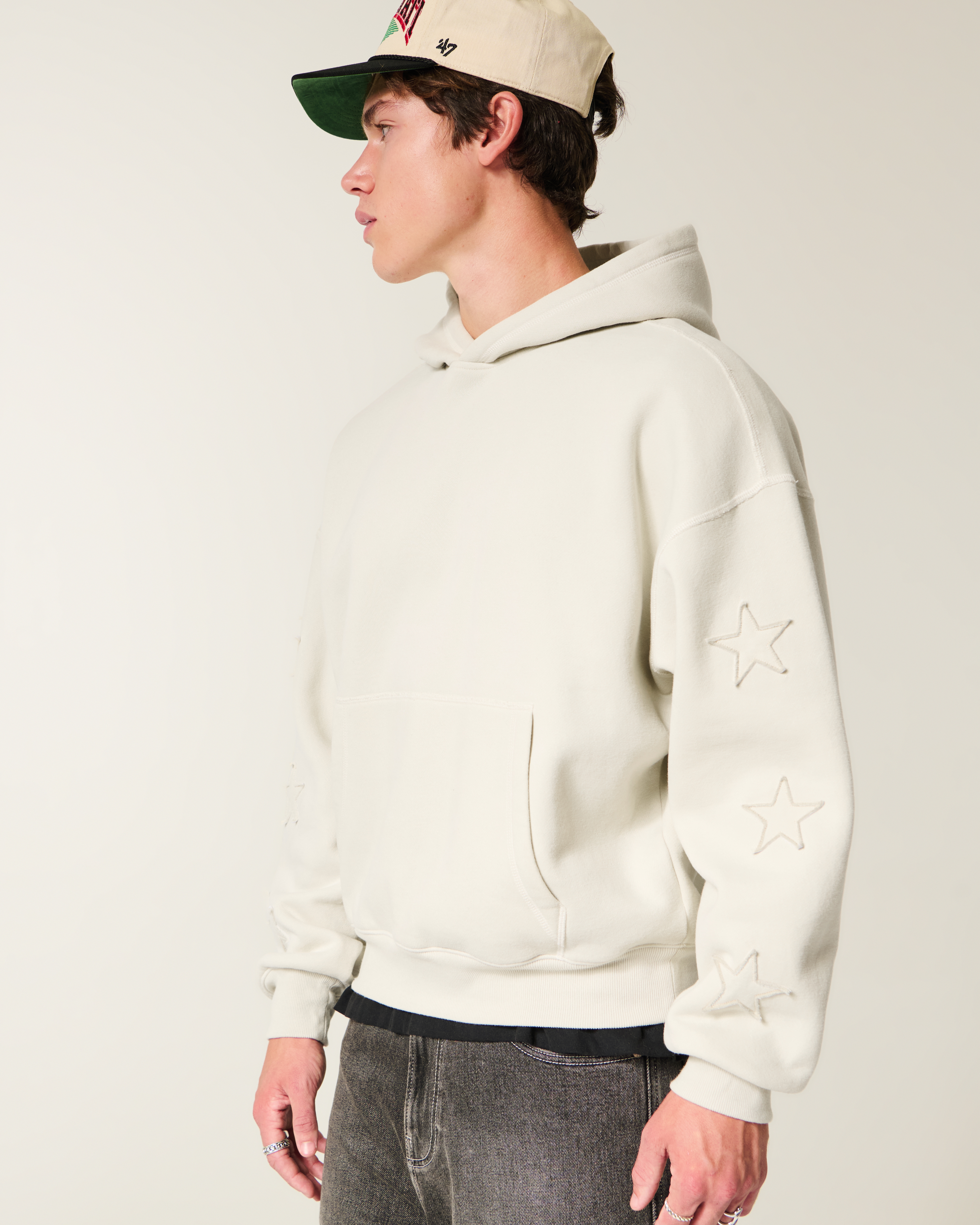Baggy Cinch Star Applique Hoodie