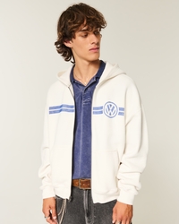 Boxy Volkswagen Racing Graphic Zip-Up Hoodie