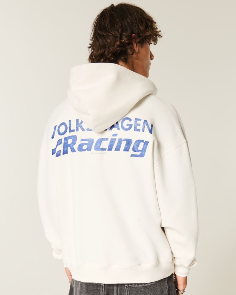 Boxy Volkswagen Racing Graphic Zip-Up Hoodie