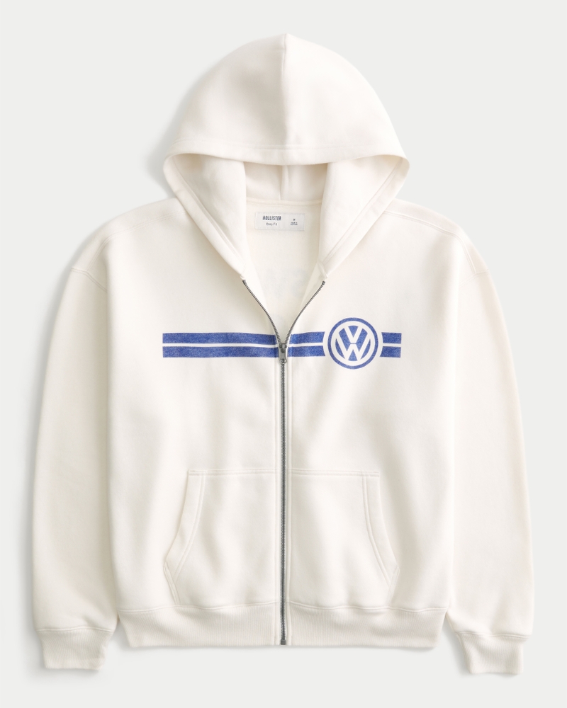 Boxy Volkswagen Racing Graphic Zip-Up Hoodie
