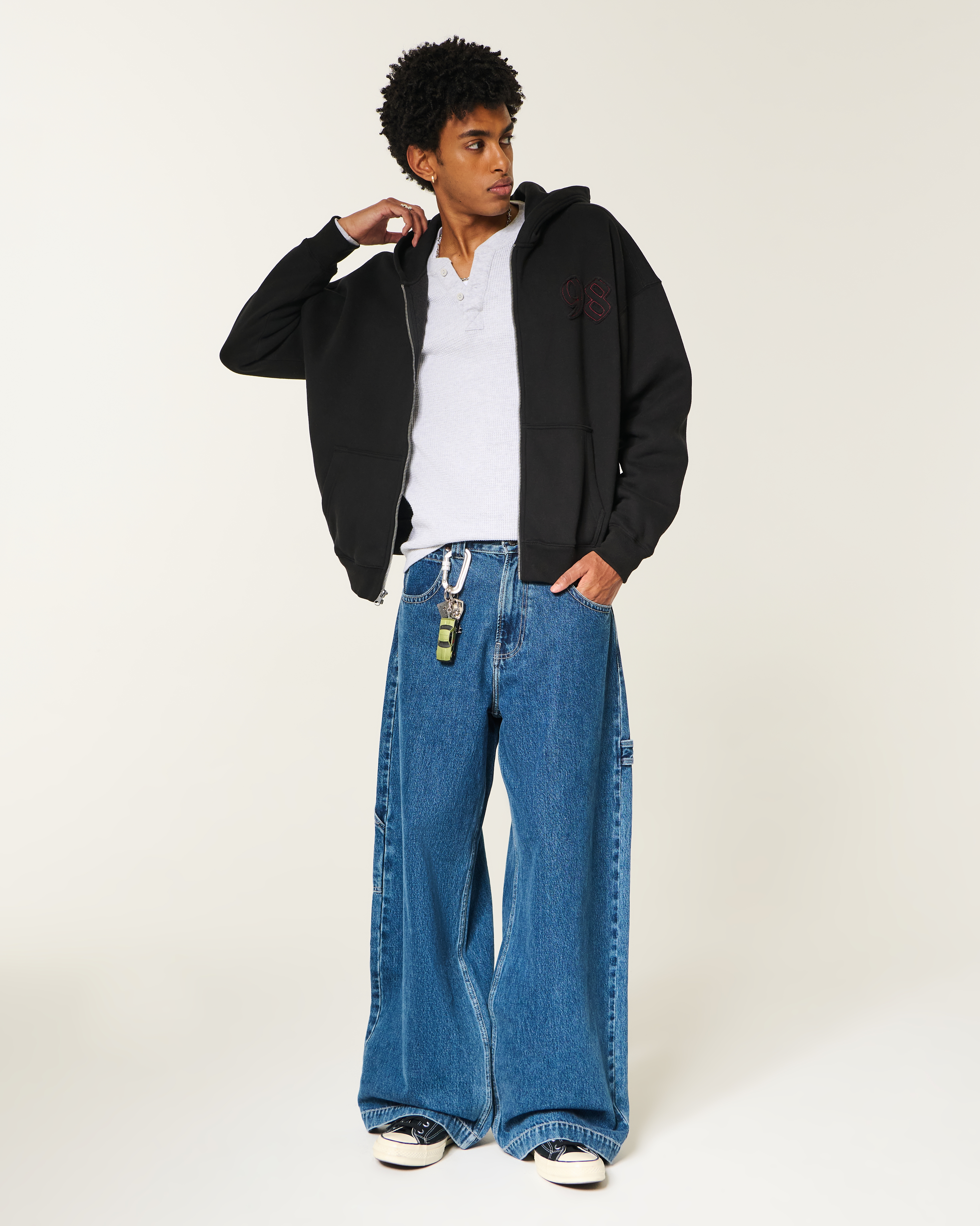 Hollister Boxy Zip-Up Good Luck Graphic Hoodie | Arden Fair