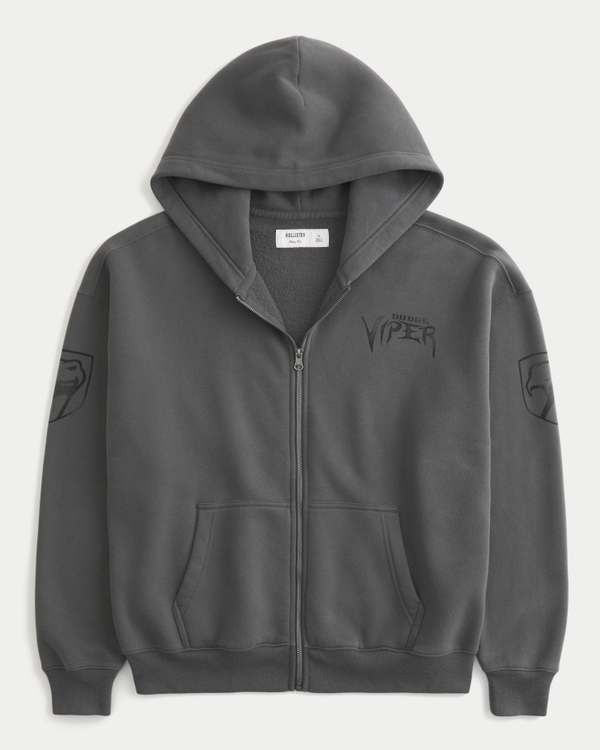 Boxy Dodge Viper Graphic Zip-Up Hoodie