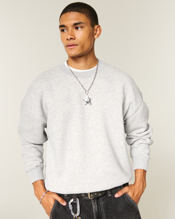 Boxy Crew Sweatshirt, Heather Gray view 1