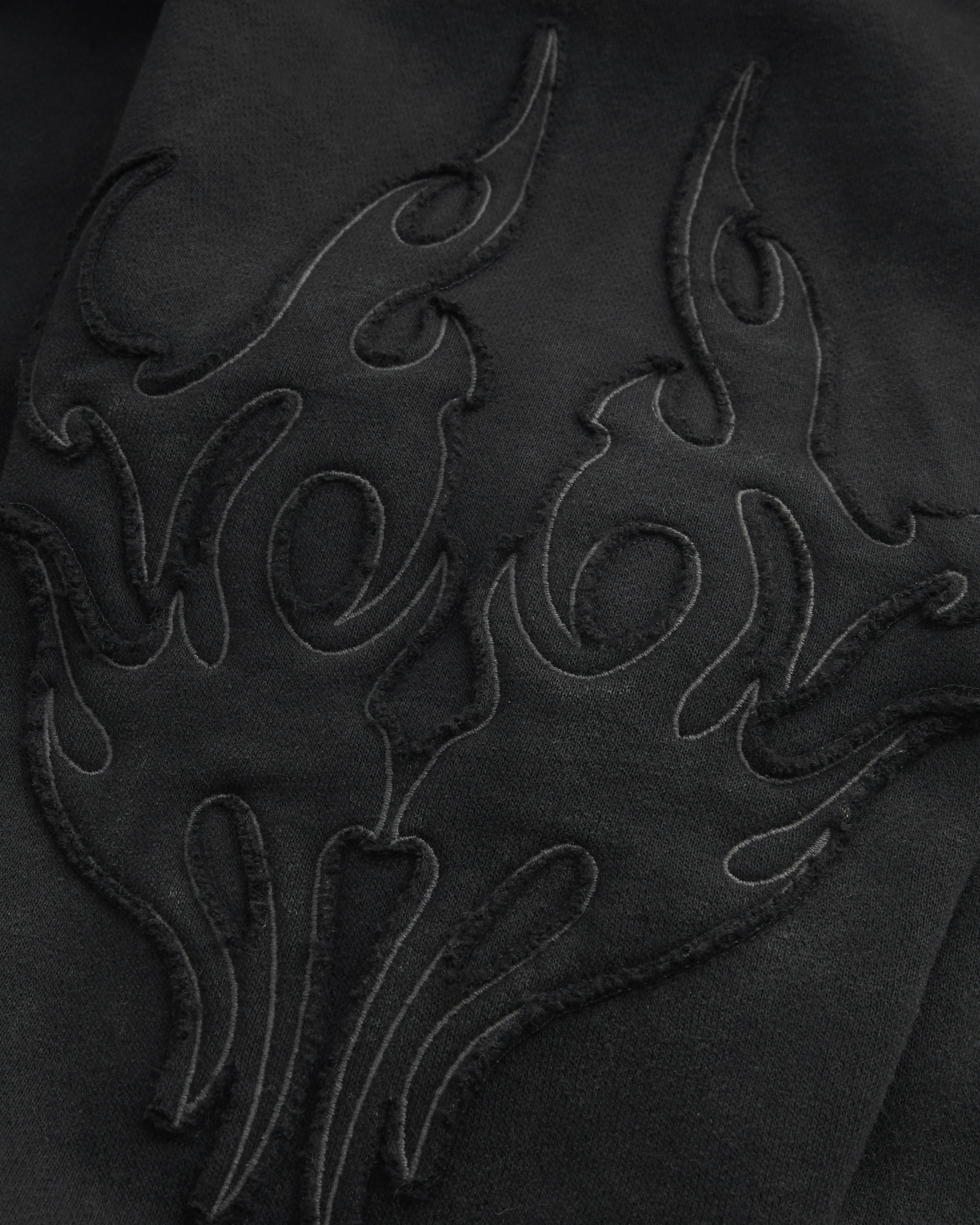 Boxy Zip-Up Flame Graphic Hoodie