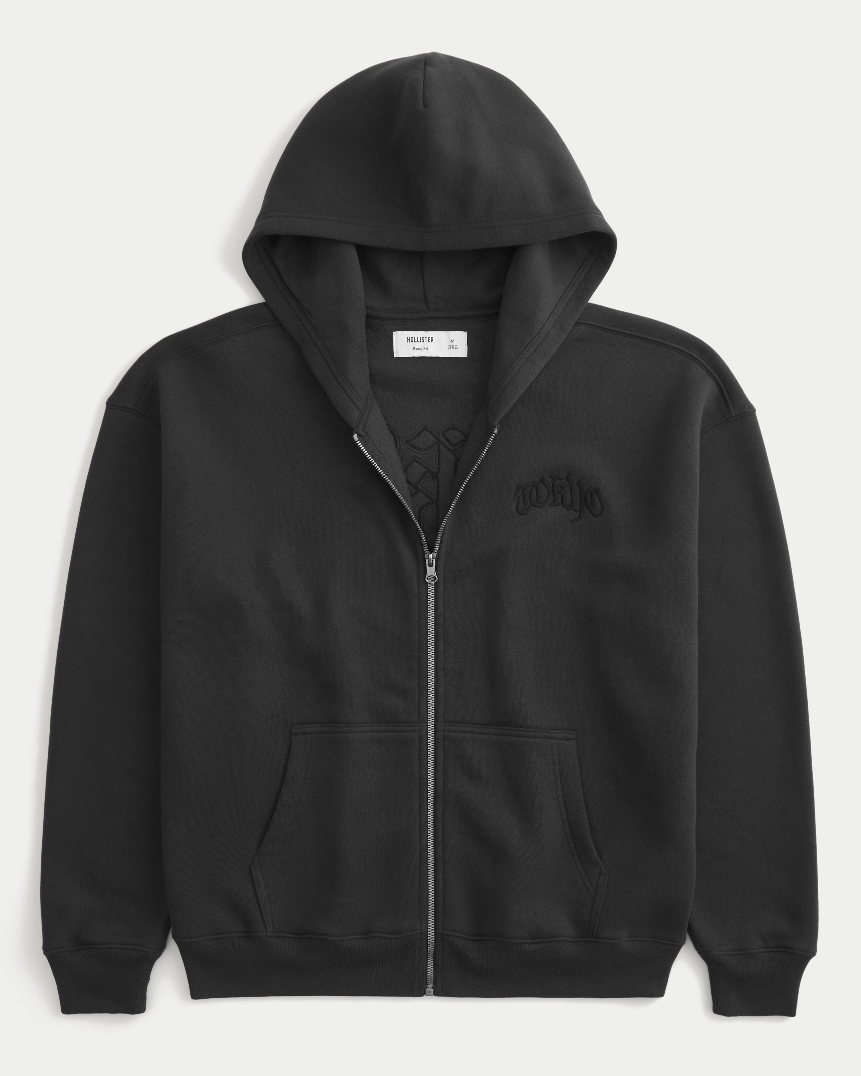 Boxy Zip-Up Tokyo Graphic Hoodie