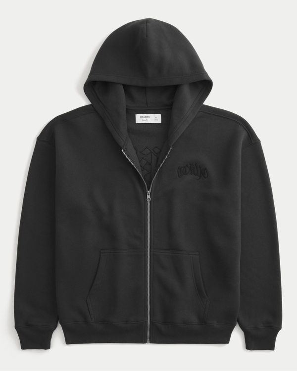 Boxy Zip-Up Tokyo Graphic Hoodie