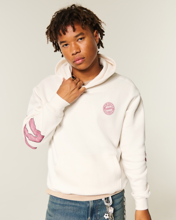FC Bayern München Graphic Hoodie, Cream view 1