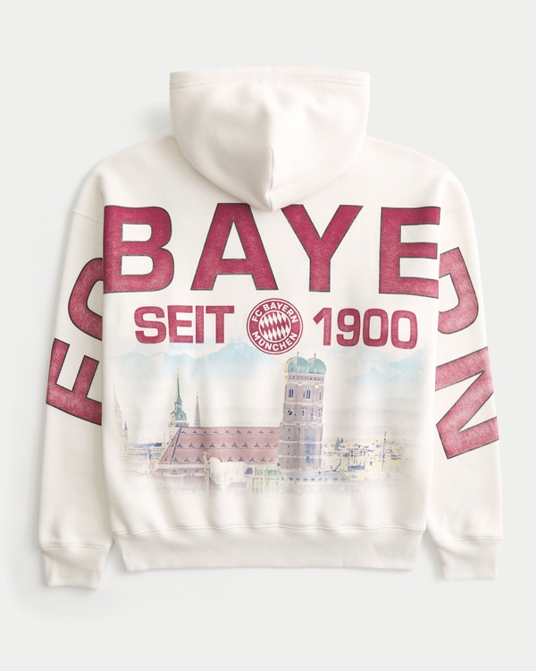 FC Bayern München Graphic Hoodie, Cream view 1
