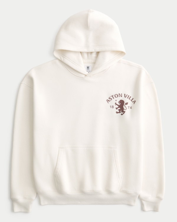 Aston Villa F.C. Graphic Hoodie, Cream view 2