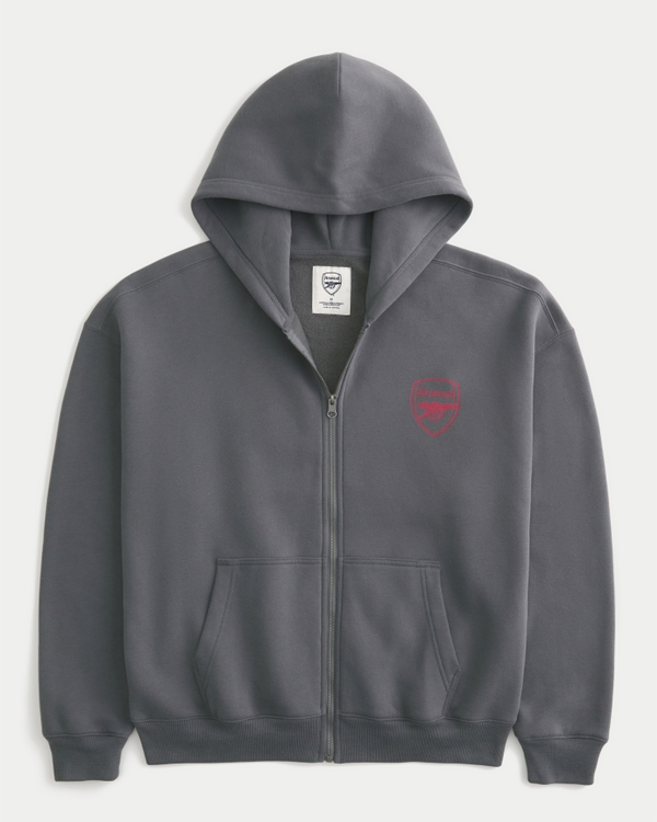 Boxy Zip-Up Arsenal F.C. Graphic Hoodie