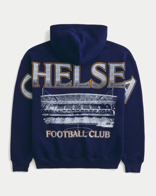 Chelsea Football Club Graphic Zip-Up Hoodie, Navy view 1